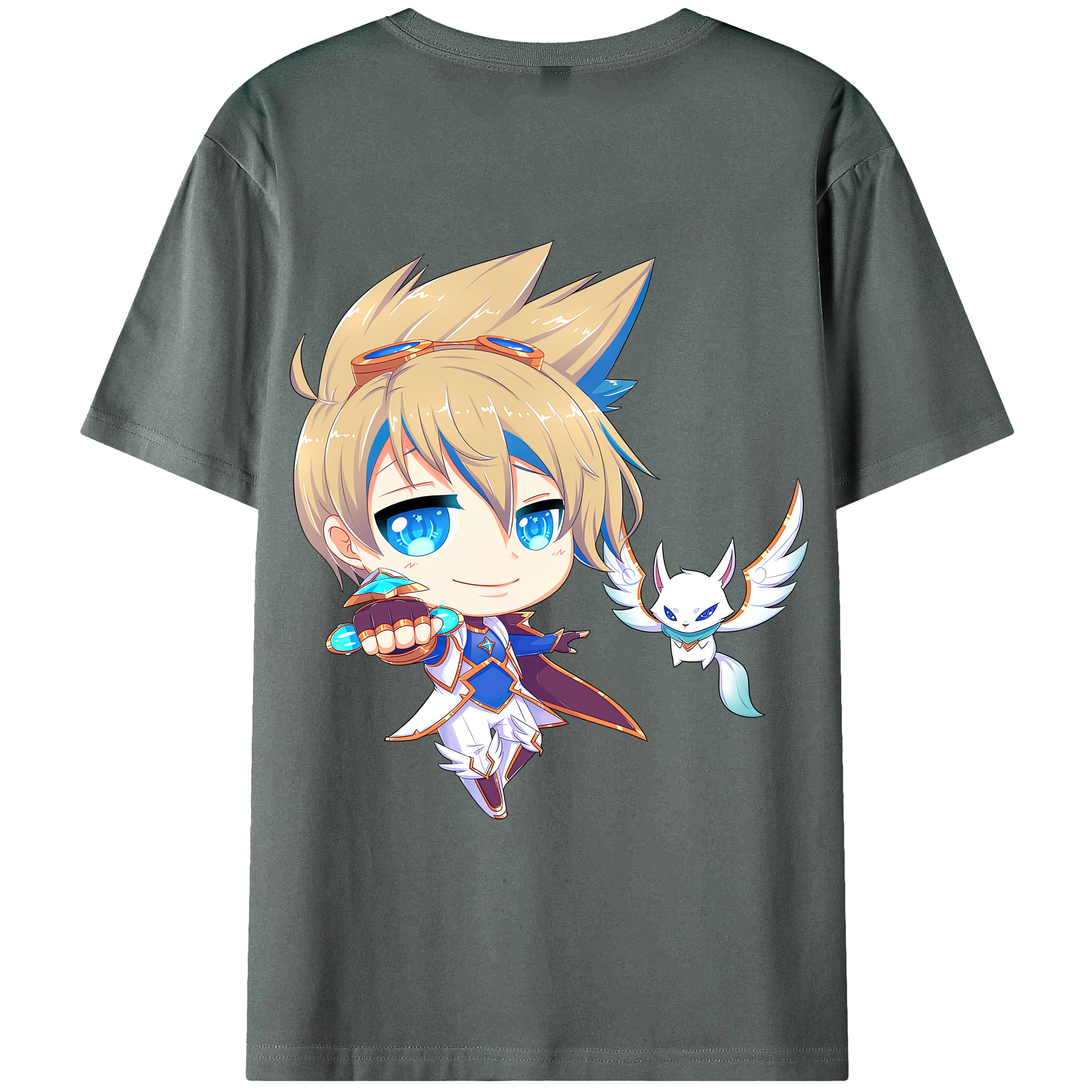 リーグ・オブ・レジェンド League of Legends LOL 綿100％ メンズ半袖Tシャツ（バックプリント） 通気性